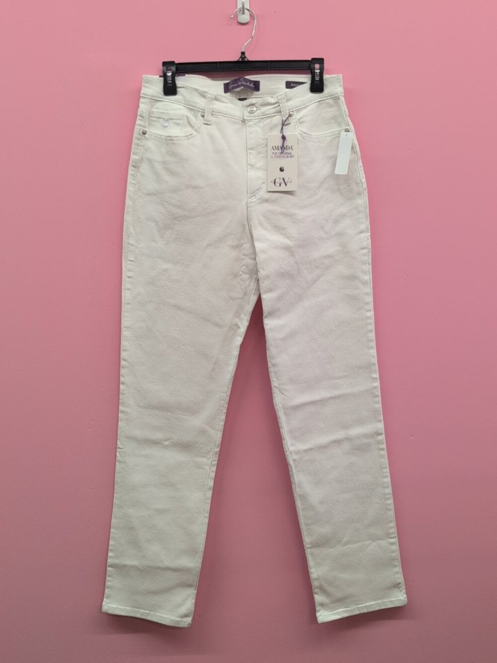 Gloria Vanderbilt Amanda Classic Slimming Women's Jeans 10 Vintage White